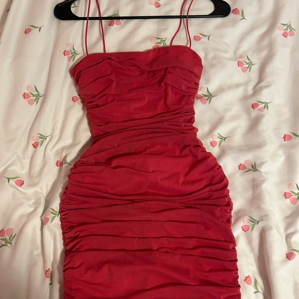 Princess Polly Deep Pink Ruched Bodycon Mini Dress